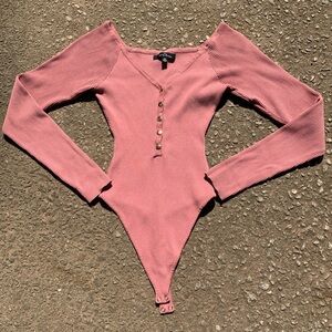 Love Tree Pink Long Sleeve Bodysuit